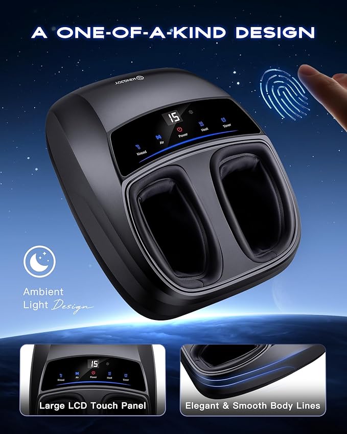 KINGJOY Foot Massager with Heat - Professional Shiatsu Deep Kneading for Neuropathy & Plantar Fasciitis Relief | 2026 Upgraded Model