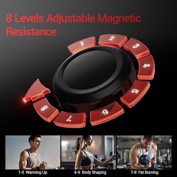 Elliptical Exercise Machine, Elliptical Training Machine for Home with Hyper-Quiet Magnetic Driving System, Compact Elliptical with 12IN Stride & LCD Monitor, 330LBS Weight Capacity