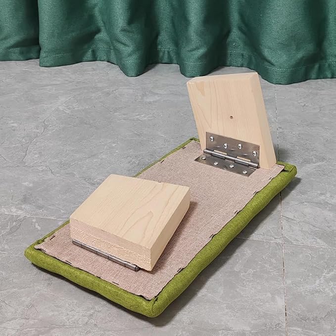 Meditation Stool, Solid Wood Folding Meditation Stool, Easy to Carry Out, Yoga Meditation Stool, Kneeling Tea Stool, Inclined Stool,Gray
