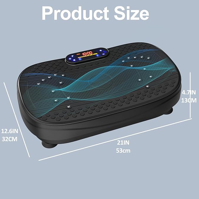 Vibration Plate Exercise Machine, Vibrating Fitness Platform with Remote Control for Lymphatic Drainage, 5 Types of Exercise Programs, Fat-Burning Fitness Equipment for Women Men