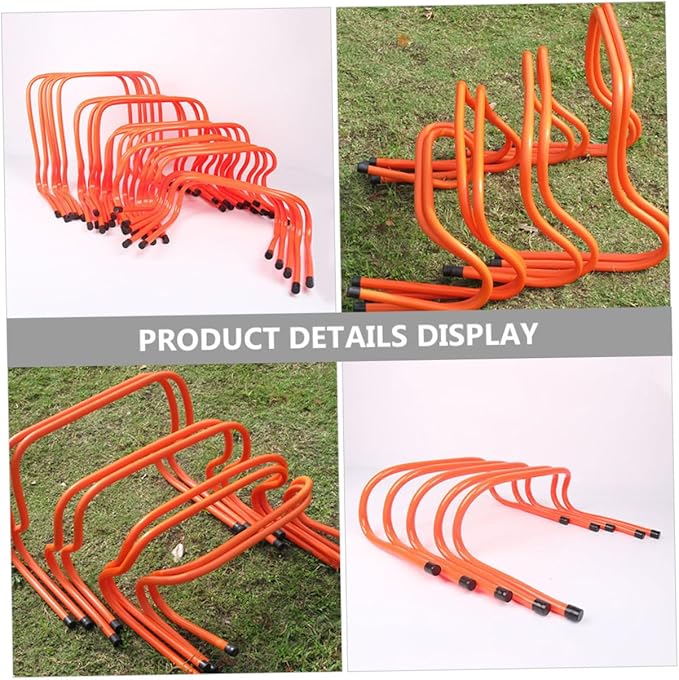 FUOYLOO 2pcs Professional Speed Hurdles Plastic Agility Training Equipment Wear-Resistant 15cm High for Soccer Football Track Field Exercises