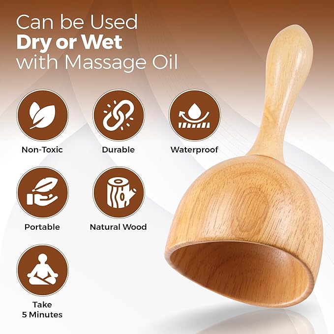 5 PCS Wood Therapy Massage Tools - Professional Maderoterapia Set for Body Contouring, Circulation Support and Muscle Tension Relief