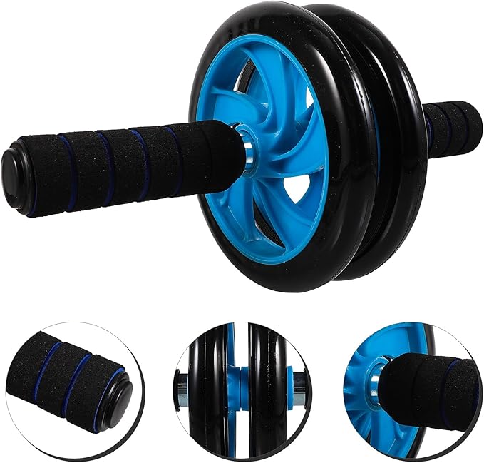 YARNOW Abdominal Exercise Wheel Two-wheel Roller for Home Fitness Core Training, Quiet Operation Ab Roller for Workout and Abdomen Strengthening Random Style