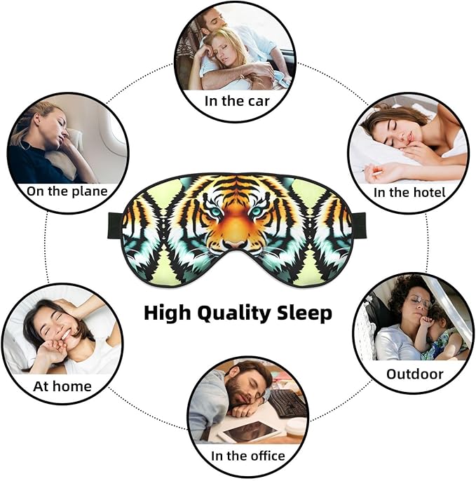 Little Fat Tiger Head Head-Mounted Double-Sided Light-Blocking Sleeping Eye mask to Protect Eyes and Relieve Eye Fatigue