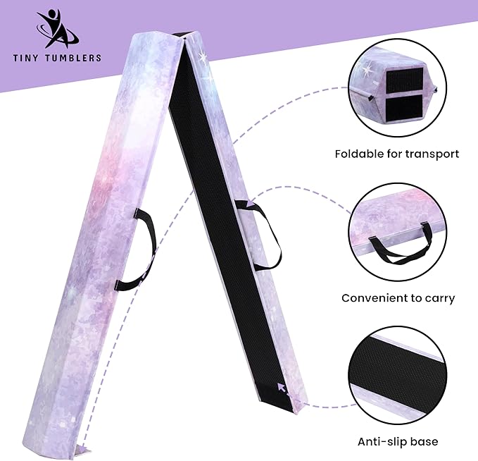 Artistic Gymnastics Beam for Home - 210/240/270/300 - Amazing Balance Equipment for Kids at Home - Faux Suede, High Density EVA Foam - Carrying Straps