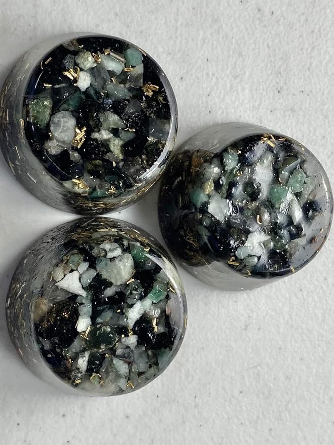 Emerald Orgone Generator Energy Accumulator 528Hz/7.83Hz/Advance Harmonics Many Beautiful Ingredients and Colors! (Emerald)