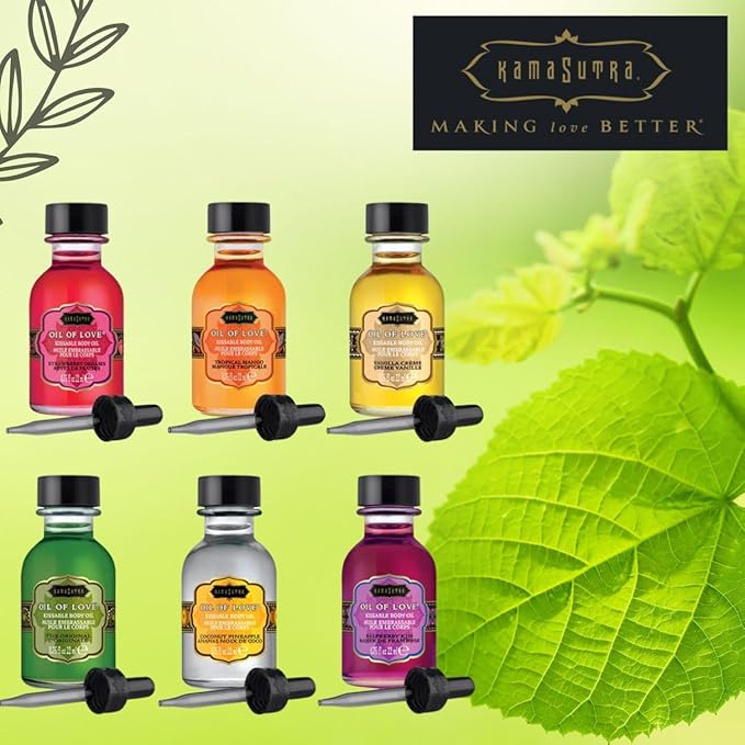 KAMA SUTRA Oil of Love The Original - .75 fl oz - Kissable Warming Body Topping for Oral Foreplay Fun, Delicious Lickable Flavor for Couples, Women, and Men. Water-Based.