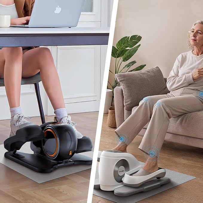 Elliptical Machine Non-Slip Mat, Apply to Under Desk Elliptical Peddler While Sitting, Perfect for Electric Seated Foot Pedal Exerciser, Enhanced Stability & Floor Protection (Black)