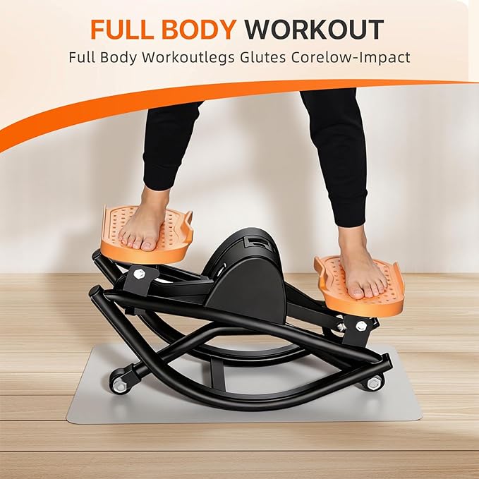 Rocking Stepper Side to Side Machine for Home, 330 lbs Lateral Rocking Stepper with Digital Monitor Resistance Bands– Quiet Low-Impact Cardio Equipment for Legs Glutes Abs