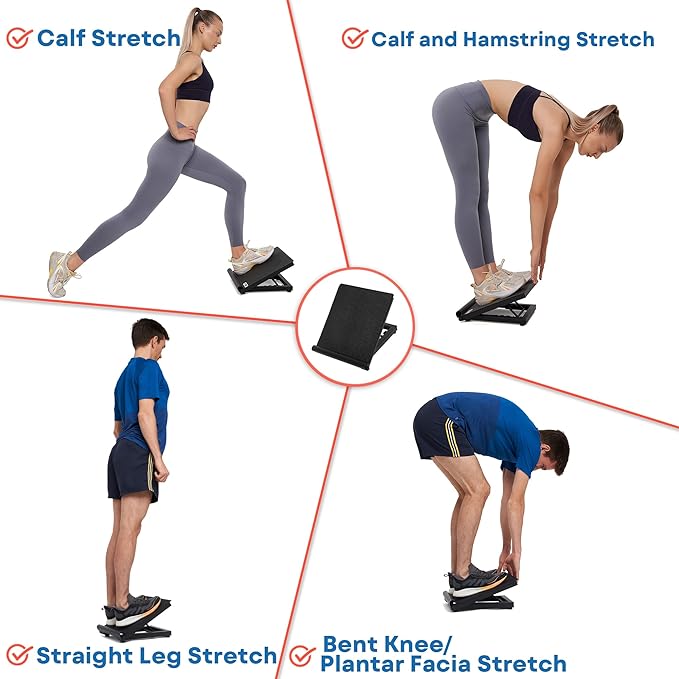 Calf Stretcher Slant Board - Adjustable Slant Board for Calf Stretching, Non-Slip Foot Incline Board - Portable Stretch Board Equipment for Ankle, Achilles Tendon, Knee, Posture Exercise