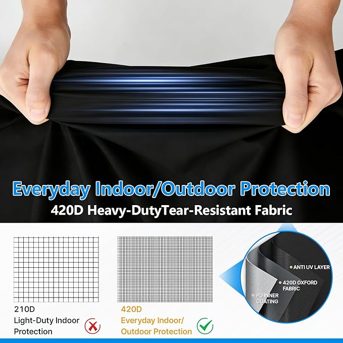 Elliptical Exercise Machine Cover compatible with Teeter Recumbent Cross Trainer Stepper ‎LT1(Cover Only), 420D Recumbent Exercise Bike Cover, 55.9"L x 38.6"W" x 52.4"H, For Home Gym Garage