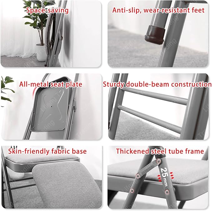 Folding Yoga Chair for Adults Pilates Chair Space-Saving Yoga AuxiliaryChair Balance Handstand Training Tool Premium YogaSupport for Home Workouts and Stretching(Camel)