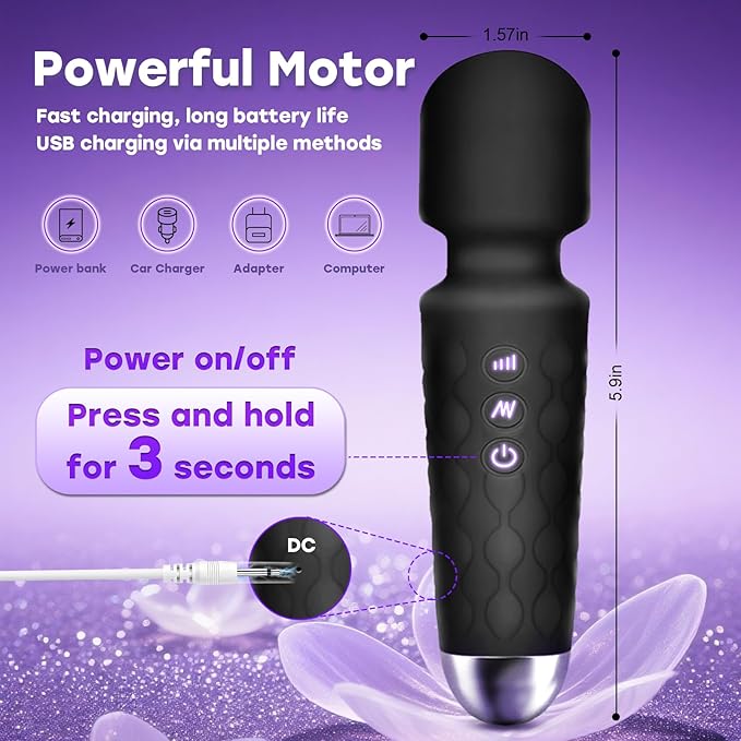 SGWGSMD] Mini Multi-Frequency Massager Portable Wireless Shoulder, Neck & Back Massager - Relieves Fatigue - Rechargeable Long Battery Life - Ideal for Office, Home, Fitness & Recovery - Pale Black