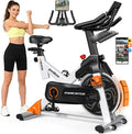 pooboo Exercise Bike, Adjustable Magnetic/Brake Pad Resistance Silent Belt Drive, Indoor Cycling Bike for Home Cardio, Fitness Stationary Bike with 350lbs/300lbs Weight Capacity &Upgraded Version Seat Solid Build 1