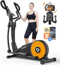 pooboo Elliptical Machine, Elliptical Exercise Machine with 16-Level Resistance&Quiet Magnetic Driving System, Elliptical Machine for Home with LCD Monitor,15.5-17IN Stride, 350LBS Weight Capacity