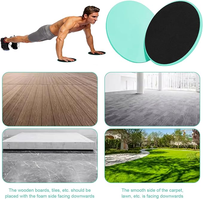 Set of 4 Round Core Sliders for Working Out,17.5cm/6.89In Exercise Core Pilates Sliders,Floor Foot Slider for Exercise