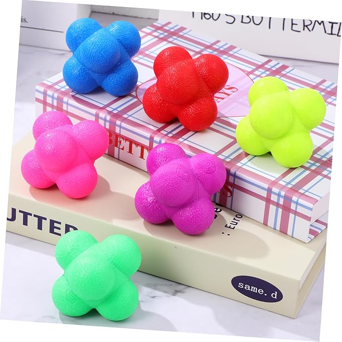 ibasenice 6 Pcs Hexagonal Reaction Training Balls for Agility and Reaction Balls for Sports Training Improve Coordination and Reflexes