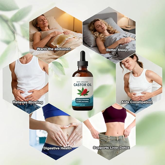Tavio Castor Oil, Celara Castor Oil Pack, Can Be Used with Cotton Castor Oil Pack Wrap or Patch for Liver Support, Digestion Aid, Muscle Relaxation & Detox