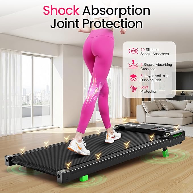 Akluer Walking Pad Treadmill, Portable Under Desk Treadmill 330lbs Capacity, Compact Treadmills Mini Walking Pad, 2.5HP Portable Treadmills with Remote Control, for Home Office Small Space