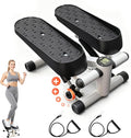 EPHESPORT Steppers for Exercise at Home, New Version Stair Stepper with Adjustable Resistance, Featuring LCD Display & Resistance Bands, Smooth & Quiet Mini Stepper for Full Body Workout