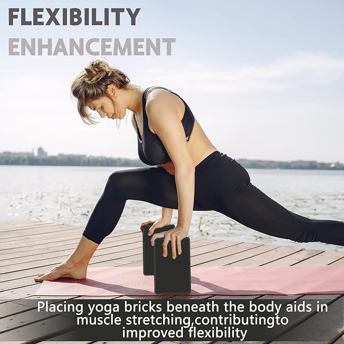9"x6"x3" Yoga Blocks, Soft Non-Slip Surface Premium Foam Blocks, Supportive, Lightweight, Odor Resistant, Yoga Accessories for Pilates Meditation General Fitness Stretching Toning