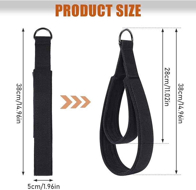 TOBWOLF Pilates Straps - Double Loop D-Ring Straps for Reformer, Padded, Home Gym Workout