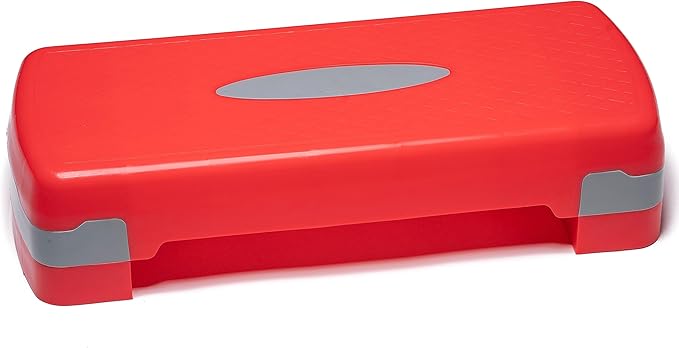 PRISP Adjustable Aerobic Stepper, 2 Height Levels (4"/6") Exercise Step Platform for Home Gym and Fitness Training; 26 x 11inch