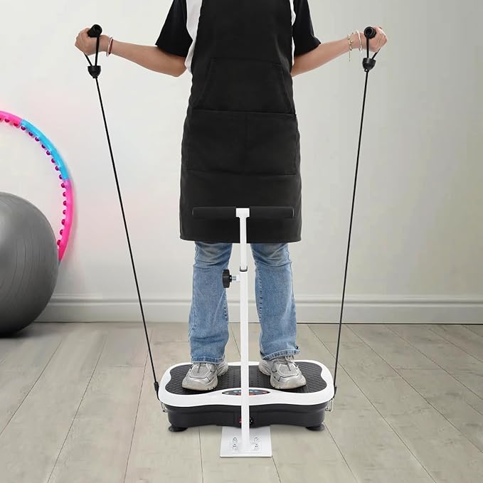Vibration Plate Exercise Machine with Handrails, Full Body Vibration Platform for Women Men, 10 Modes – 120 Speed Levels, LED Display Exercise Equipment for Home