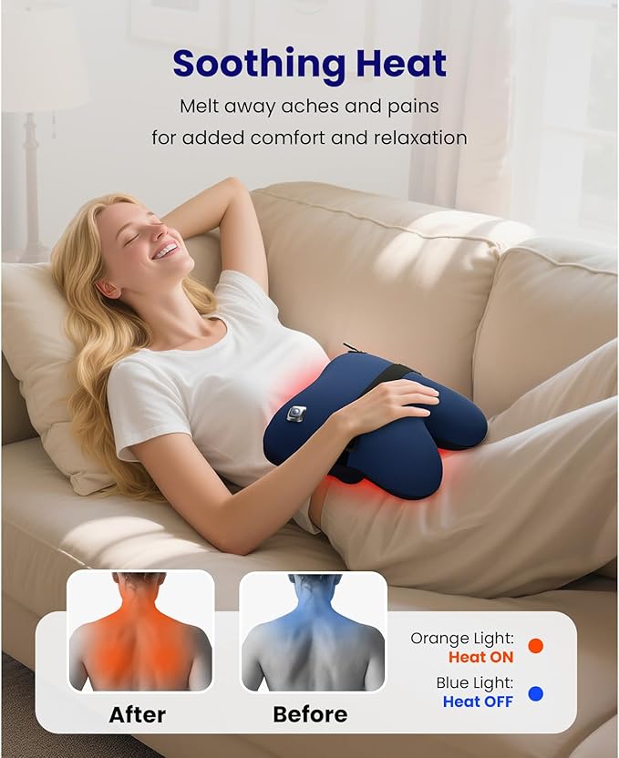 BOB AND BRAD Cordless Back Massager with Heat FSA Eligible HSA, Shiatsu Back Massager for Pain Relief Deep Tissue, 3D Kneading Massage Pillow for Pain Relief, Soothing Full-Body Relief for Family