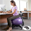 Yoga Ball Chair,Yoga Ball，Exercise Ball, Yoga Ball Chair Balance Ball Chair with Roller Ergonomic Seat for Home & Office Exercise Stability Comfort Yoga Balls Include Air Pump(Purple)