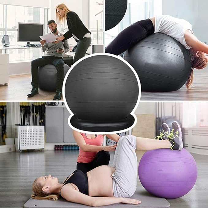 ROYUMI Exercise Ball Chair for Yoga/Fitness, Stability Ball Chair for Office Adults Desk, Pregnancy Ball Chair with Pump, Improve Balance (Size : 75 cm (29 1/2"))