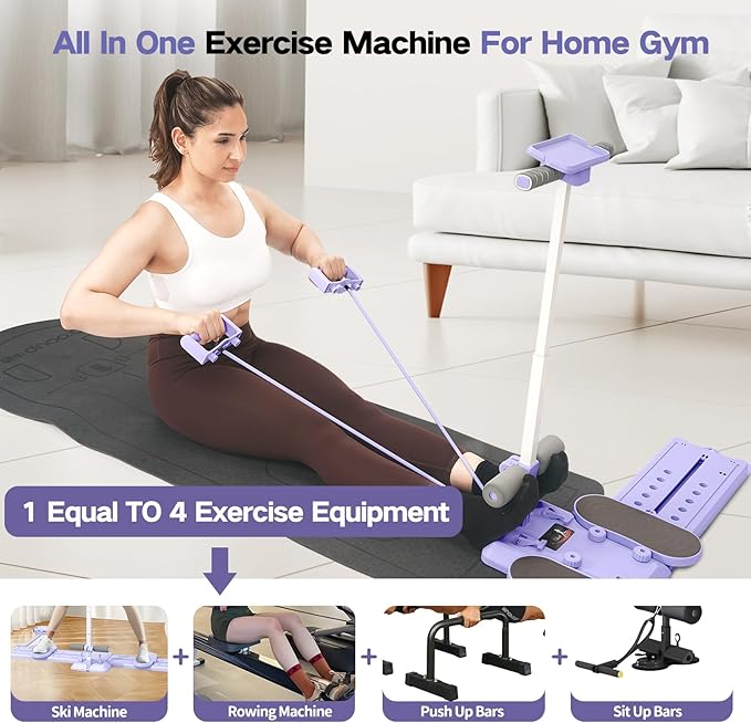 KESHWELL Ab Machine,Thigh Leg Exerciser,Sit Up Exercise Equipment for Man & Women,Pelvic Floor Exercise Devices for Home,Multifunctional Workout Equipment with Resistance Bands for Weight Loss