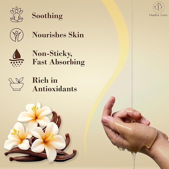 Addiction Body Massage Oil | Vanilla Scent | 100% Natural & Organic Oils | No Mineral Oil, No Silicones | Deep Nourishing Body Oil | 7.5 fl oz (222ml)