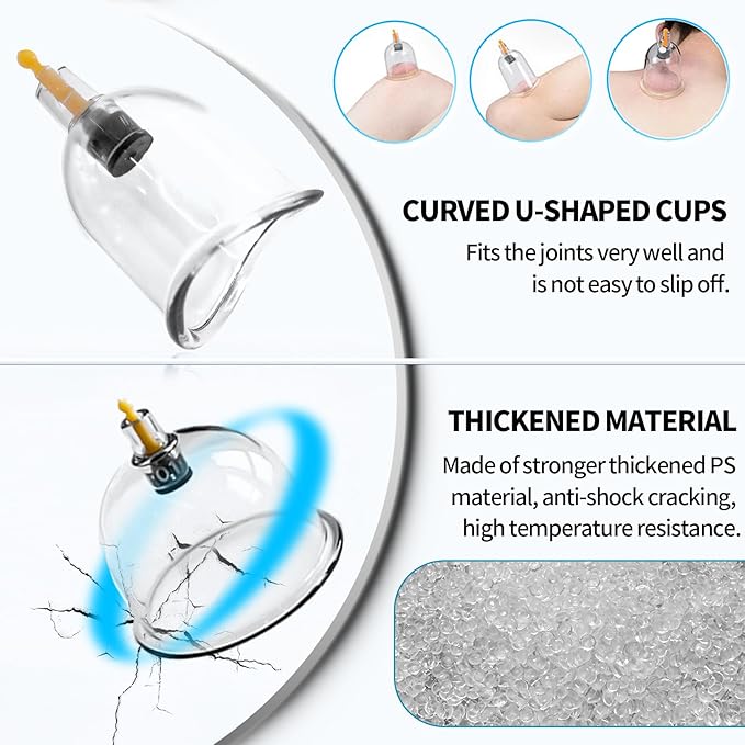 Cupping Set, 24 Cups Cupping Kit for Massage Therapy, Chinese Cupping Therapy Set with Magnetics, Professional Vacuum Cupping Set for Cellulite Reduction Muscle Pain Relief with Manual Pump