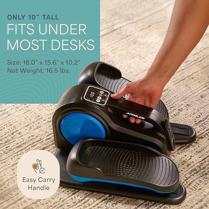 Lifepro AutoGlide Under Desk Elliptical Exercise Machine – Quiet Elliptical Machine for Home or Office – Portable Leg Exerciser While Sitting – Seated Pedal Exerciser for Seniors & Adults