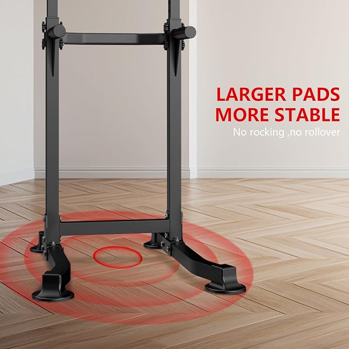 ZENOVA Pull Up Bar Dip Bar Squat Rack Workout Dip Station Height Adjustable Free Standing Chin Up Bar