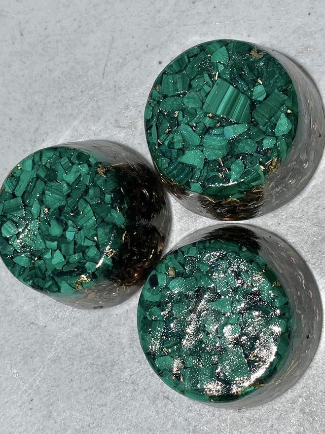 Malachite Orgone Generator Energy Accumulator 528Hz/7.83Hz/Advance Harmonics Many Beautiful Ingredients and Colors! (Malachite)