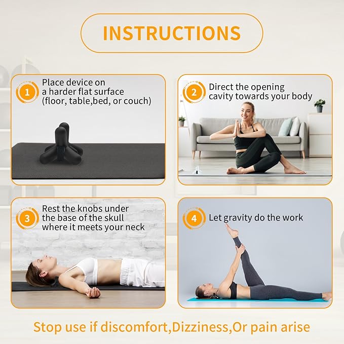 Docemel Occipital Release Tool,Neck Massager and Shoulder Trigger Point Massager for Headache Relief,Deep Tissue Trigger Point Massage Tool with Acupressure Design Targeting Hard-to-Reach Muscles