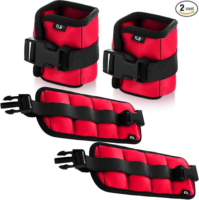 2 Pairs Ankle Wrist Weights for Land or Aquatic Exercise Aqua Cuffs Aqua Aerobics Fitness Bands for Ankle and Wrist Adjustable Weights for Swimming Pool Workout Equipment