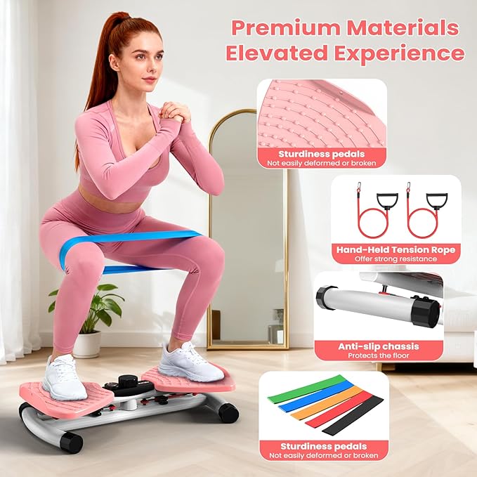RELIFE Waist Twister Machine Exercise, Ab Twist Board With Digital Monitor, 20db Quiet, 300lb Capacity Anti-Slip Base For Home Gym, Belly Fat Workout For Women & Men