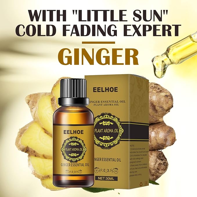 2 Pcs Belly Drainage Ginger Oil, Promote Blood Circulation Metabolism SPA Lymphatic Drainage Massage Oil. 60ML