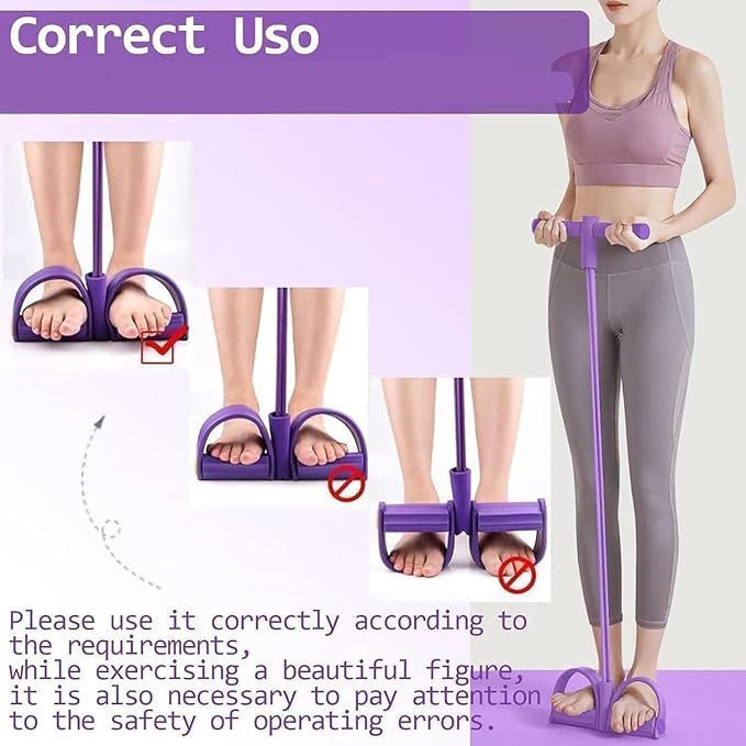 Fashion Puller Exercise, 8 Tube Pedal Resistance Device, Detachable and Adjustable Pedal Resistance Device, Multifunction Tension Rope Fitness Resistance Bands for Abdomen/Waist/Arm/Leg