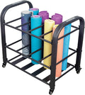 Synergee Yoga Mat Storage Rack – Storage Cart for Yoga Mats, Foam Rollers & Mobility Equipment. Perfect for Yoga Studio or Commercial Gym.