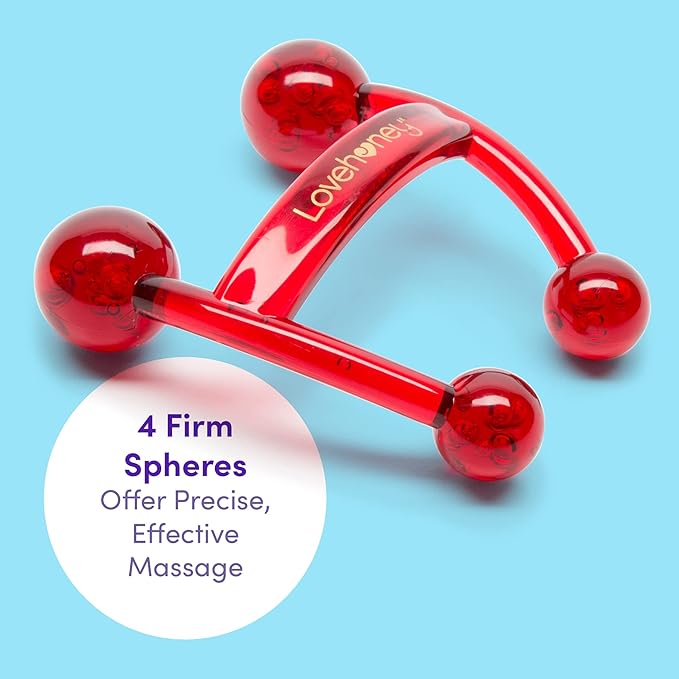 Lovehoney Oh! Body Massager Handheld Tool | Massage Tool for Back, Neck & Shoulders | Easy Grip Smooth Ergonomic Handle | Red