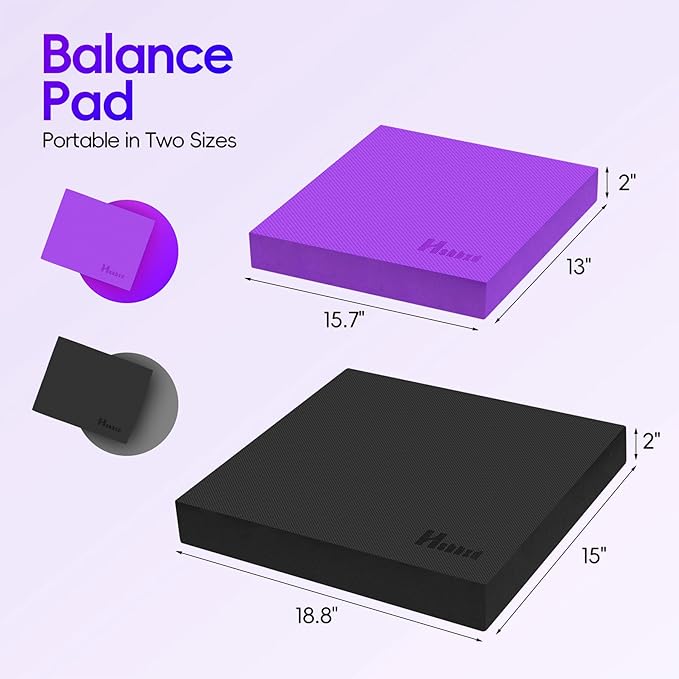 Professional Balance Pad, Nonslip Foam Exercise Balance Pad Cushion for Physical Therapy, Foam Balance Mat for Exercise, Yoga, Fitness, Stability Training and Stretching