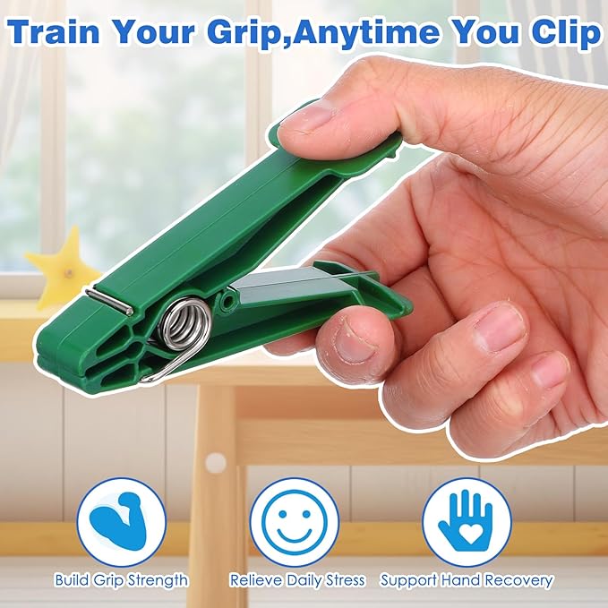20 Pcs Graded Pinch Pin Exerciser, Finger Exerciser Hand Exercise Equipment Finger Strengthener Pinch Clips for Conditioning Grip Strength Trainer