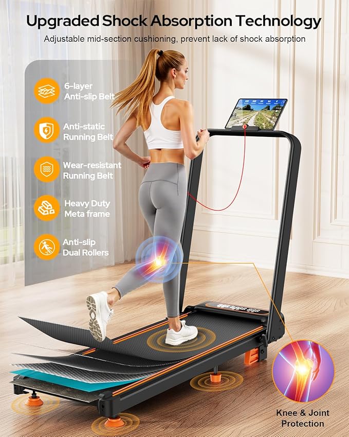 Walking Pad with 10% Incline & Handle Bar, Low Noise Walking Pad Treadmill for Home Small, Rayspace 3.5HP Treadmill with Incline, 4 in 1 Portable Compact Walking Pad with Incline/APP 350lbs