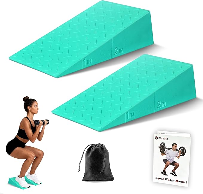 Squat Wedge Block with Guide for Heel Elevated Squat Weightlifting Slant Board for Squats with Carry Bag to Improve Mobility Balance and Strength Performance