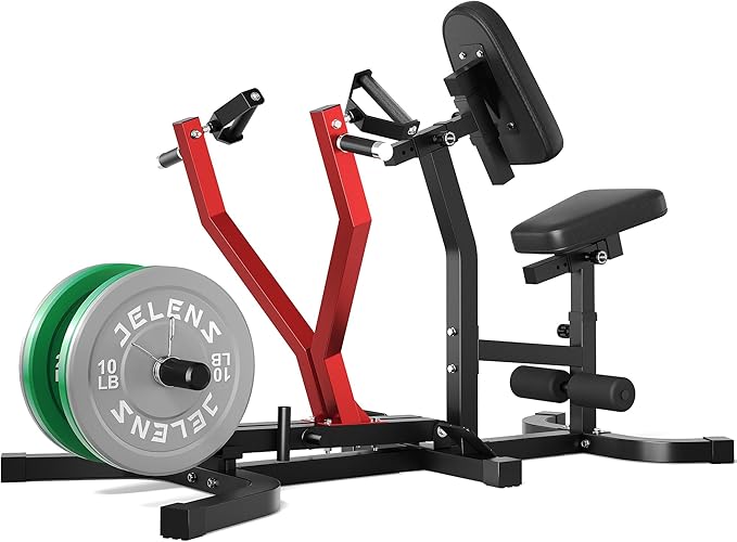 RM01 Seated Row Machine, Back Exercising Equipment Plate Loaded, Chest Supported T-bar Row Machine with Independent Arms, Back Machine Home Gym for 400LBS Capacity Gym Equipment