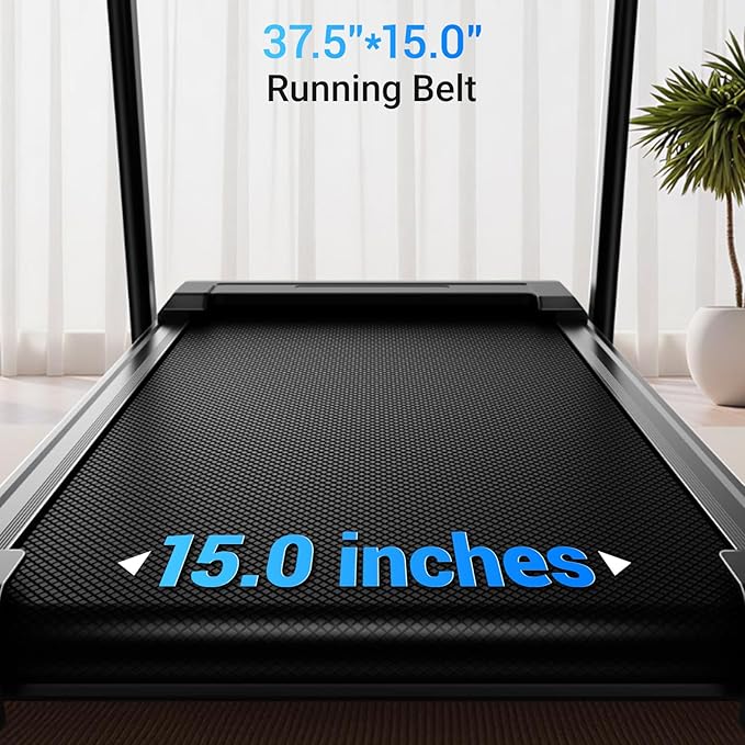 15% Incline Treadmills for Home, 3.0HP Folding Walking Pad with 400LBS Weight Capacity, Portable Treadmill with Handrails, 3 LED Displays